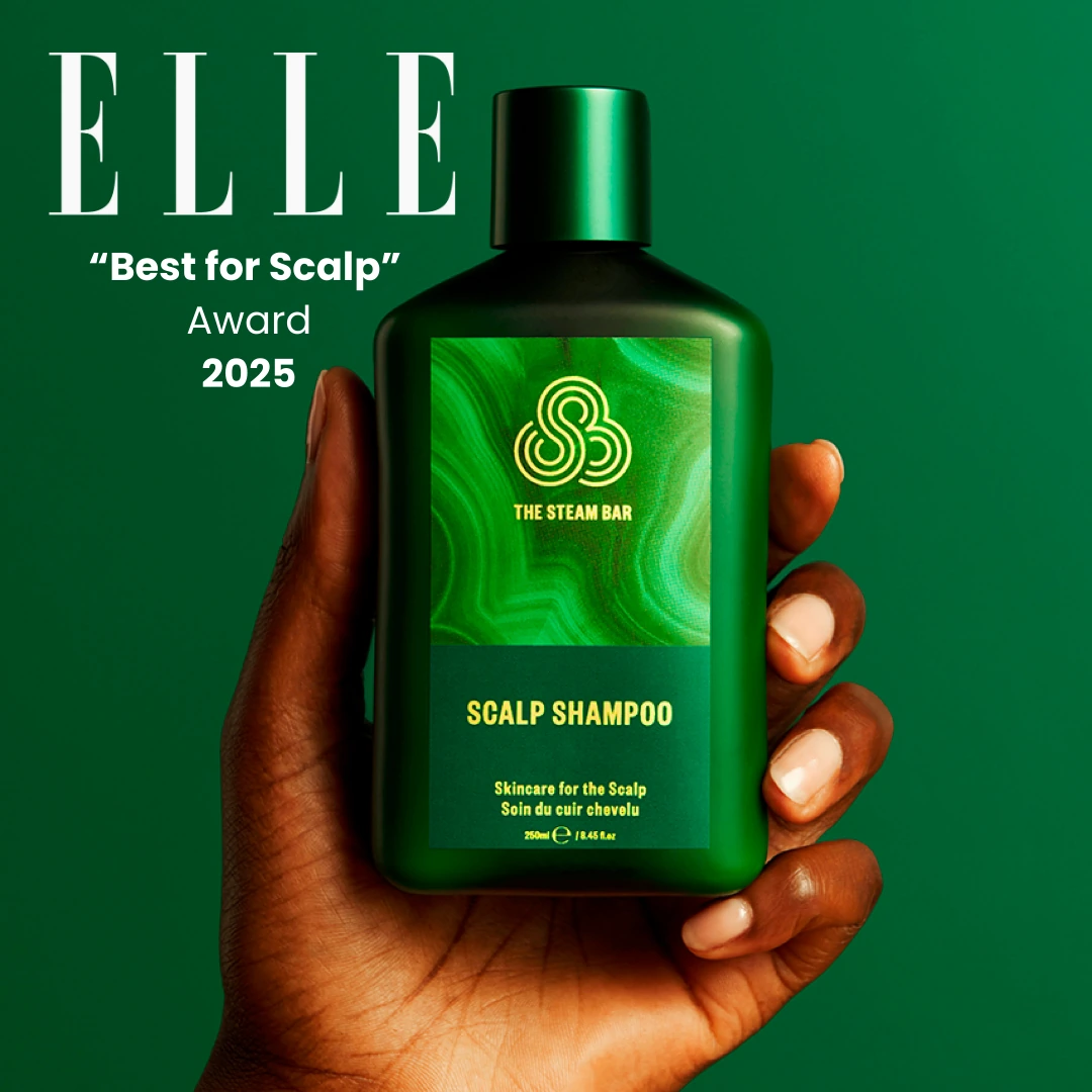 The Steam Bar scalp shampoo campaign creative featuring its ELLE Best for Scalp Award 2025